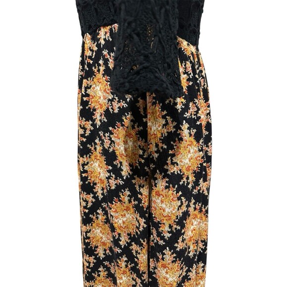 Free People Women's 4 Lonesome Dove Dress in Black Combo Hi Low Crochet - Picture 5 of 11